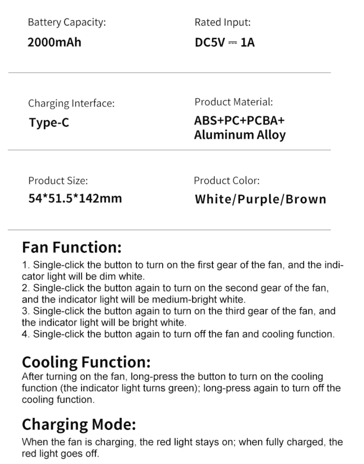 18°C Ice Cool Technology Handheld Fan Instant Cooling 2000mAh Portable Mini Fan For Outdoor Sports Work Study