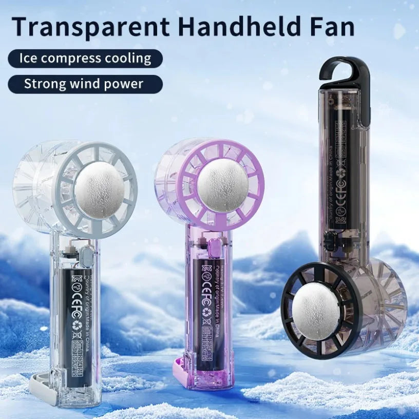 18°C Ice Cool Technology Handheld Fan Instant Cooling 2000mAh Portable Mini Fan For Outdoor Sports Work Study