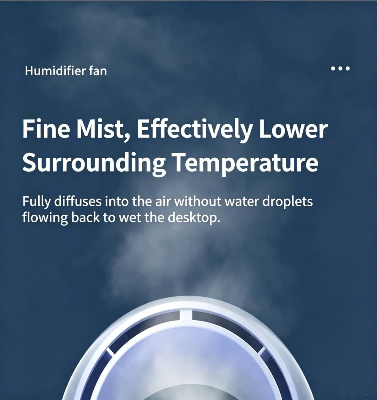 Hot Sale Portable Air Cooler Fan 3-in-1 Cooling Humidifier with RGB Night Light 100ml Water Tank Quiet Desktop Cooling Fan