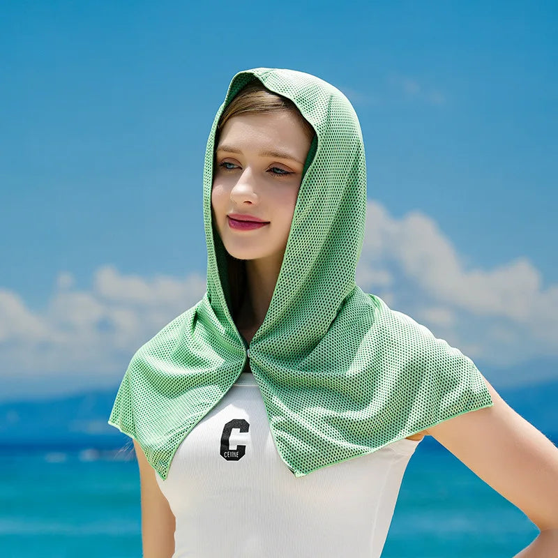 Cooling Hoodie Towel - UV Protection, Quick Drying, Perfect for Sports, Camping, Workouts, Cycling, Golf, Running, Hiking, and F