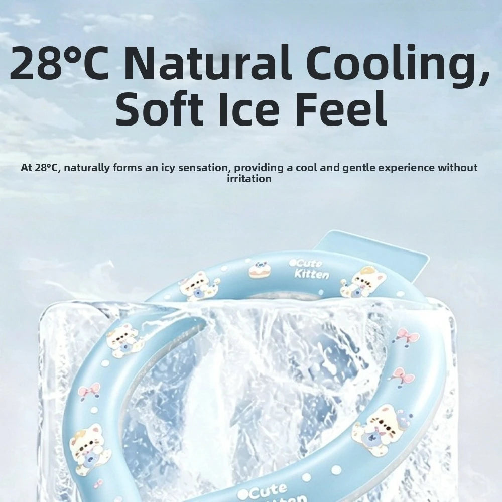 Cooling Tool Cartoon Neck Cooling Ring Sunstroke Prevention Lasting Neck Cooling Tube Wearable Freezable Ice Pack Beach Travel