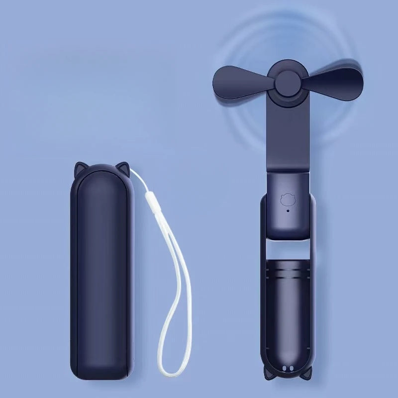 Cooling Fan 8000mAh USB Hanging Neck Fan Portable Leafless Mini Charging Mute LED Digital Display Electric Air Cooler, Cool.