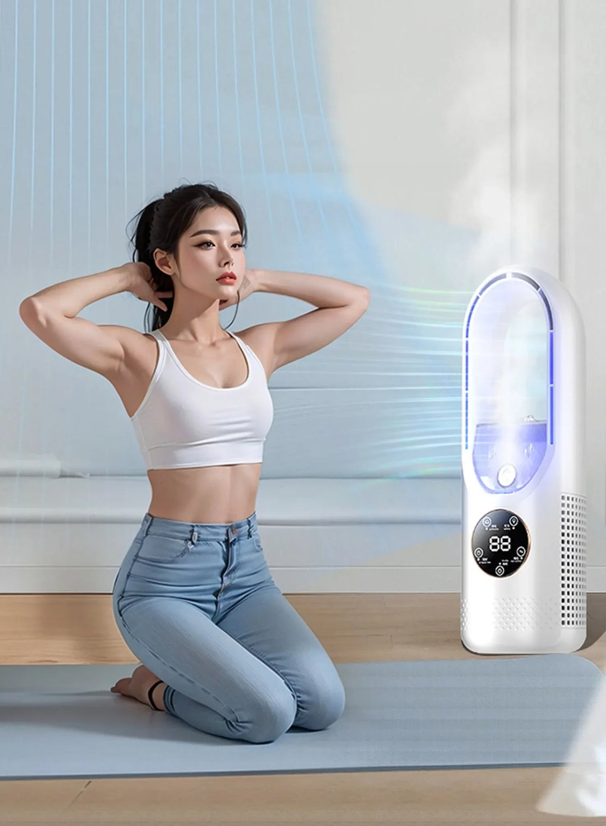 Hot Sale Portable Air Cooler Fan 3-in-1 Cooling Humidifier with RGB Night Light 100ml Water Tank Quiet Desktop Cooling Fan