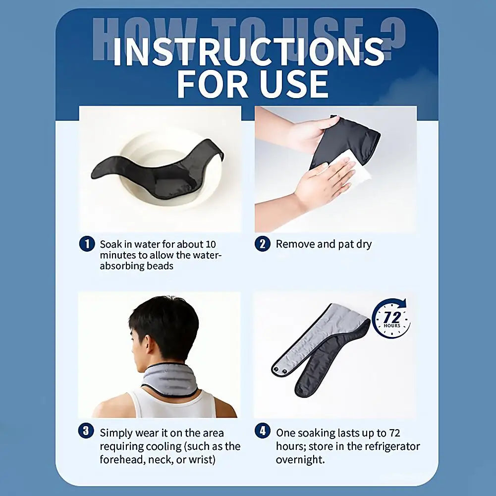 Cooling Neck Wrap Evaporative Cooling Scarf For Summer Heat Relief Lightweight Absorbent Cooling Beads For Running Gardening