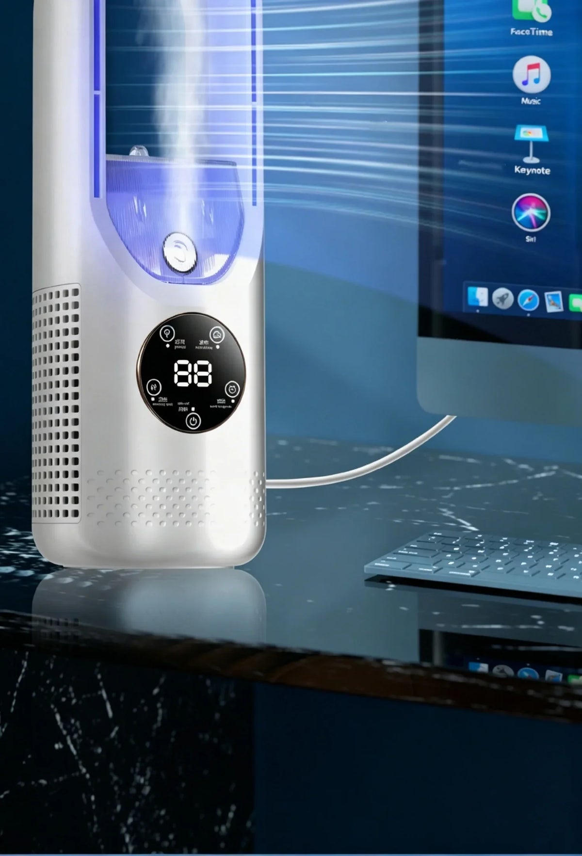 Hot Sale Portable Air Cooler Fan 3-in-1 Cooling Humidifier with RGB Night Light 100ml Water Tank Quiet Desktop Cooling Fan
