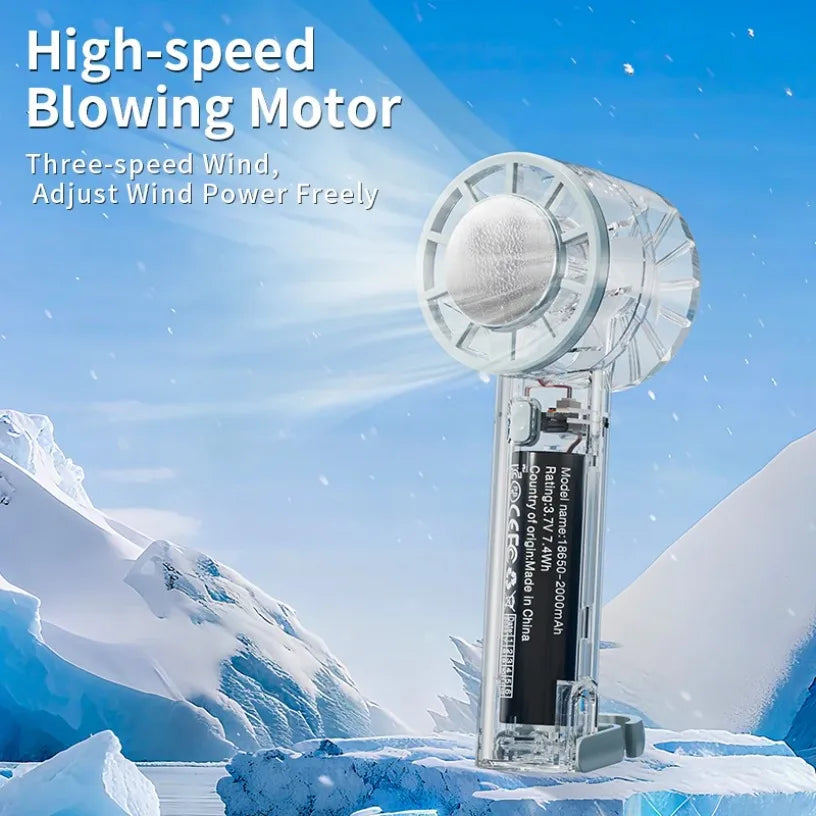 18°C Ice Cool Technology Handheld Fan Instant Cooling 2000mAh Portable Mini Fan For Outdoor Sports Work Study