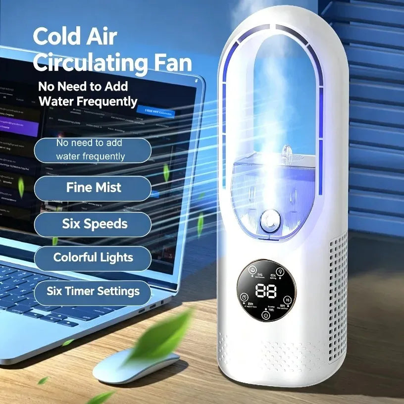 Hot Sale Portable Air Cooler Fan 3-in-1 Cooling Humidifier with RGB Night Light 100ml Water Tank Quiet Desktop Cooling Fan