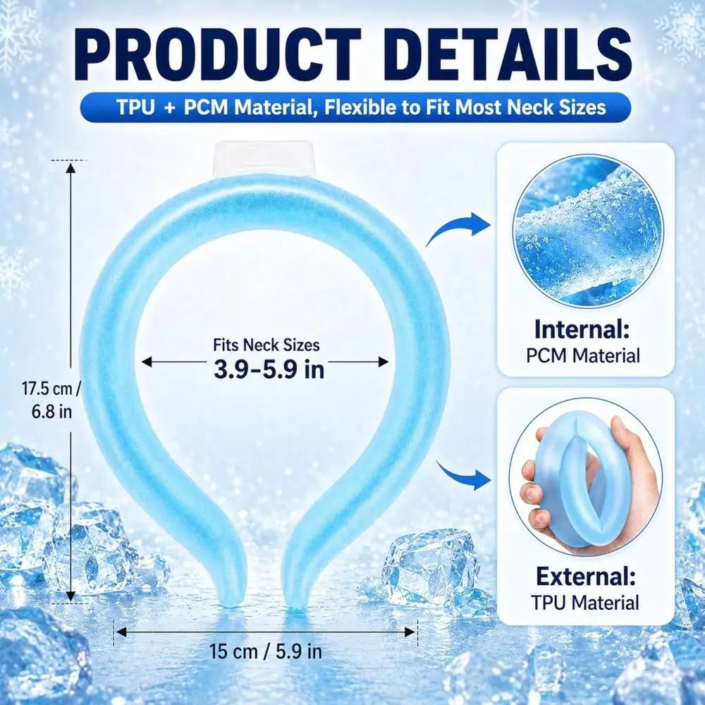 Portable Instant Cooling Cooling Collar Wearable Reusable Ice Neck Cooler Non-toxic PCM Cooling Device Outdoor