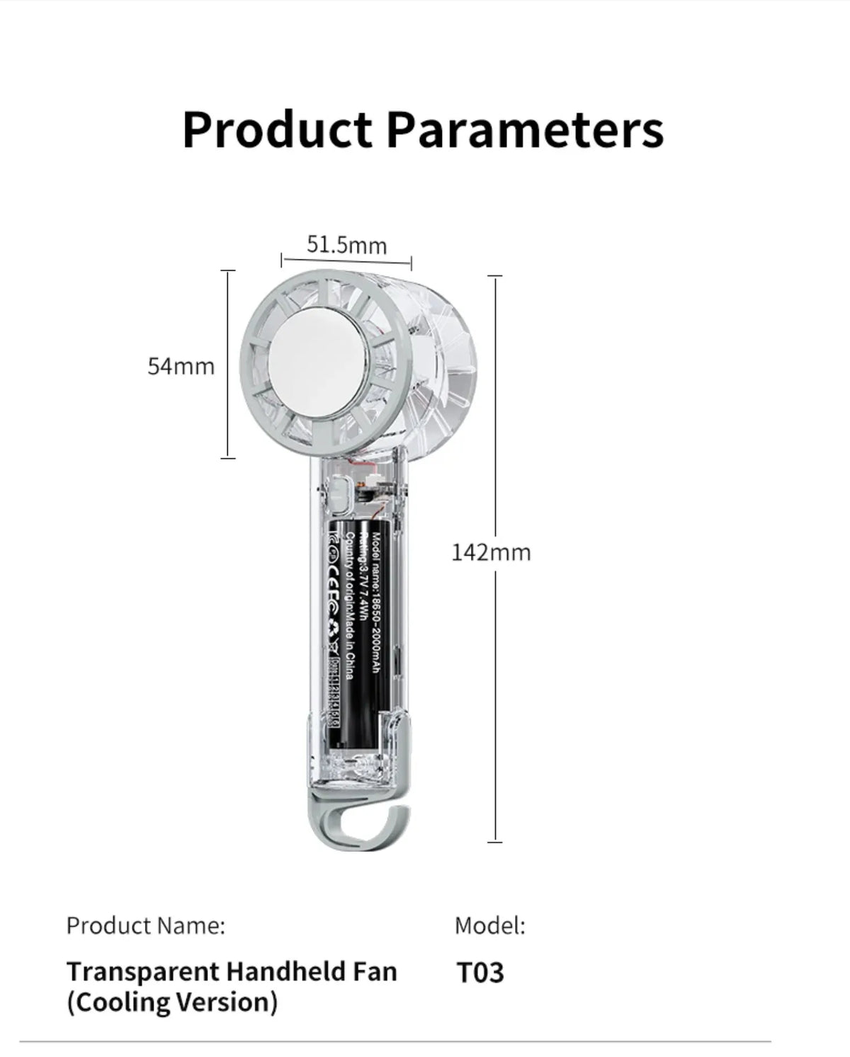 18°C Ice Cool Technology Handheld Fan Instant Cooling 2000mAh Portable Mini Fan For Outdoor Sports Work Study