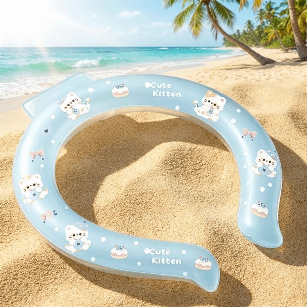 Cooling Tool Cartoon Neck Cooling Ring Sunstroke Prevention Lasting Neck Cooling Tube Wearable Freezable Ice Pack Beach Travel