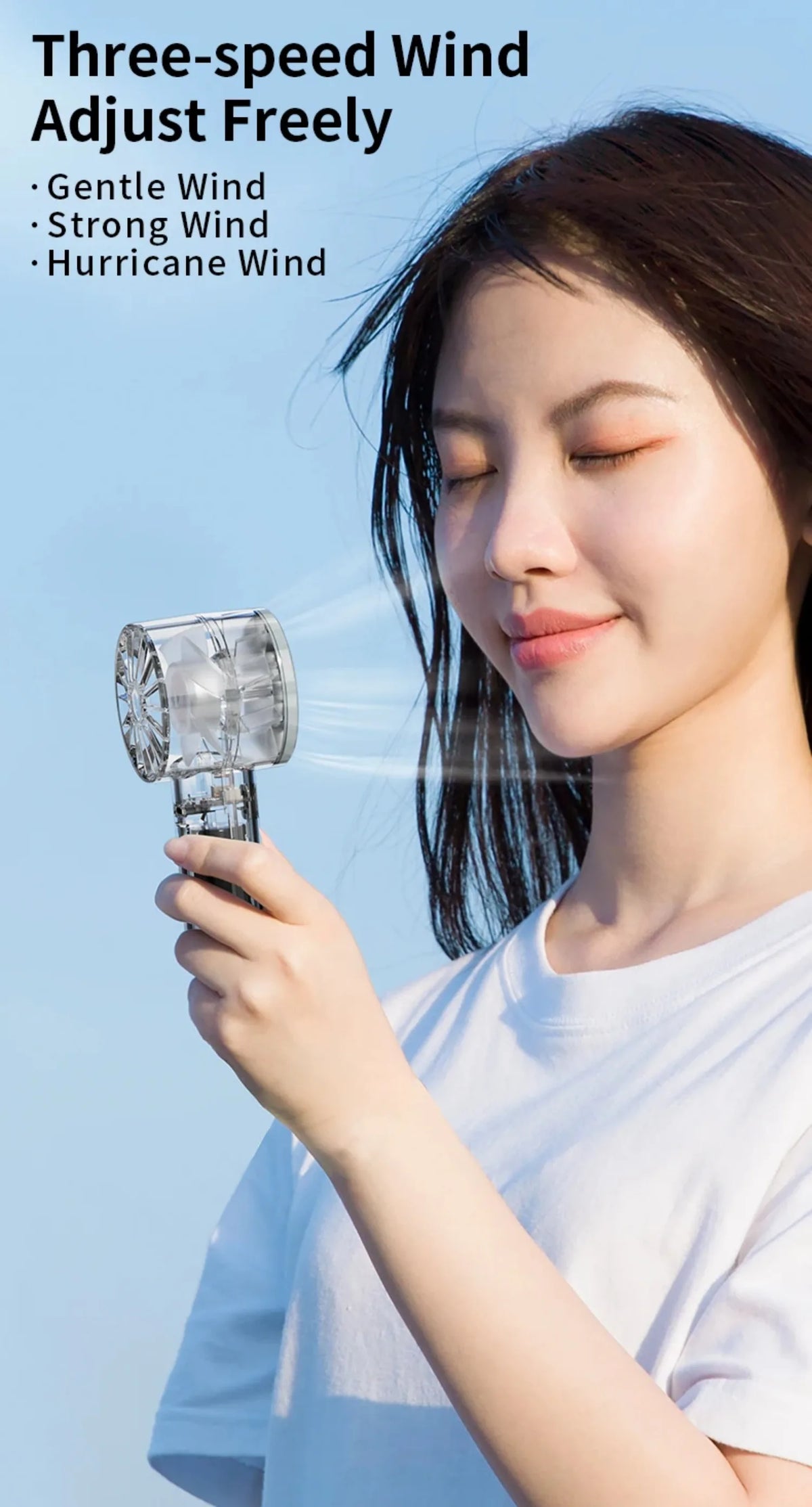 18°C Ice Cool Technology Handheld Fan Instant Cooling 2000mAh Portable Mini Fan For Outdoor Sports Work Study
