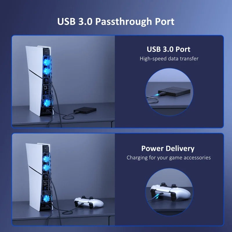 Cooling Fan For Play Station Playstation PS 5 PS5 Slim Game Console Cooler Ventilator Refrigerator USB Table Exhaust Ventilation