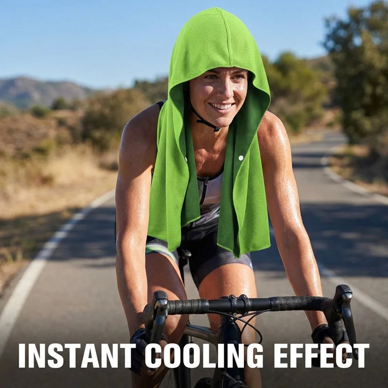 Cooling Hoodie Towel- Hood Towel, Evaporative Cool Technology, Cools Instantly When Wet, , Great for Sports, Fitness, Gym
