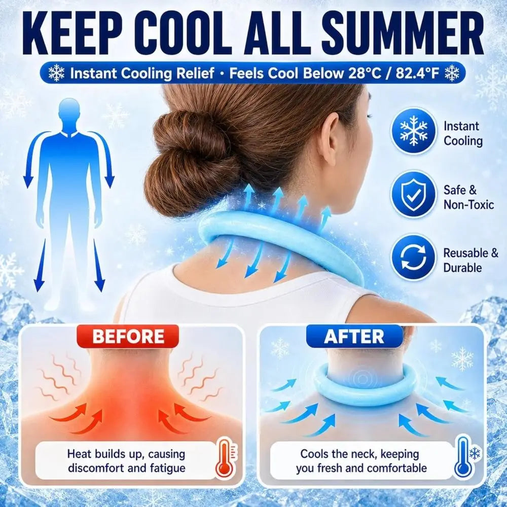 Portable Instant Cooling Cooling Collar Wearable Reusable Ice Neck Cooler Non-toxic PCM Cooling Device Outdoor