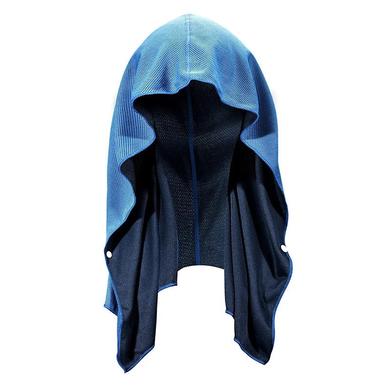 Cooling Hoodie Towel- Hood Towel, Evaporative Cool Technology, Cools Instantly When Wet, , Great for Sports, Fitness, Gym