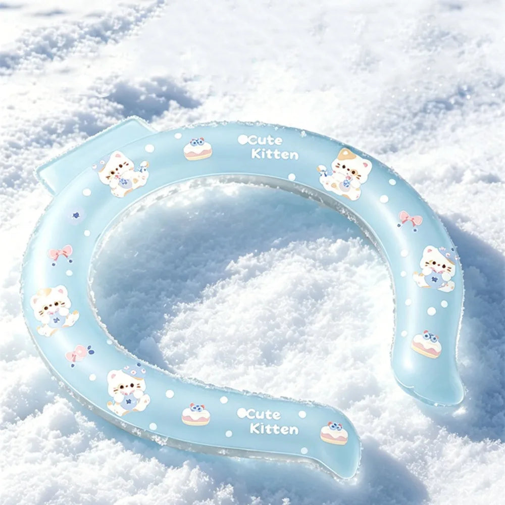 Cooling Tool Cartoon Neck Cooling Ring Sunstroke Prevention Lasting Neck Cooling Tube Wearable Freezable Ice Pack Beach Travel