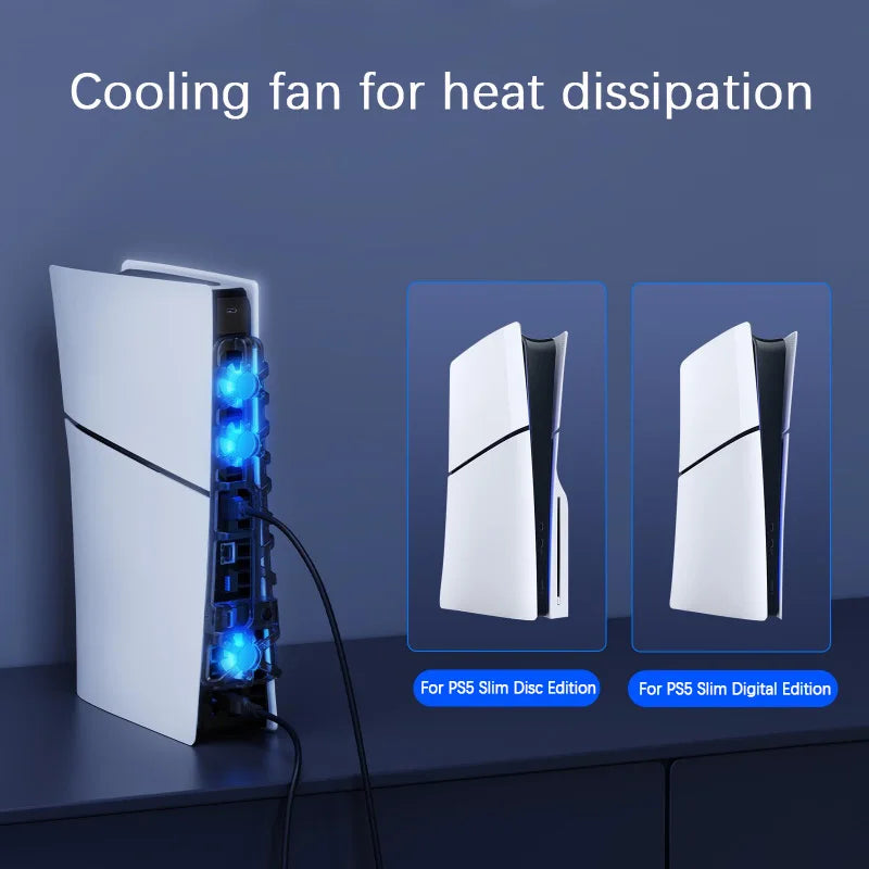 Cooler For Play Station Playstation PS 5 PS5 Slim Cooling Fan Game Console Ventilator Refrigerator USB Table Ventilation Exhaust