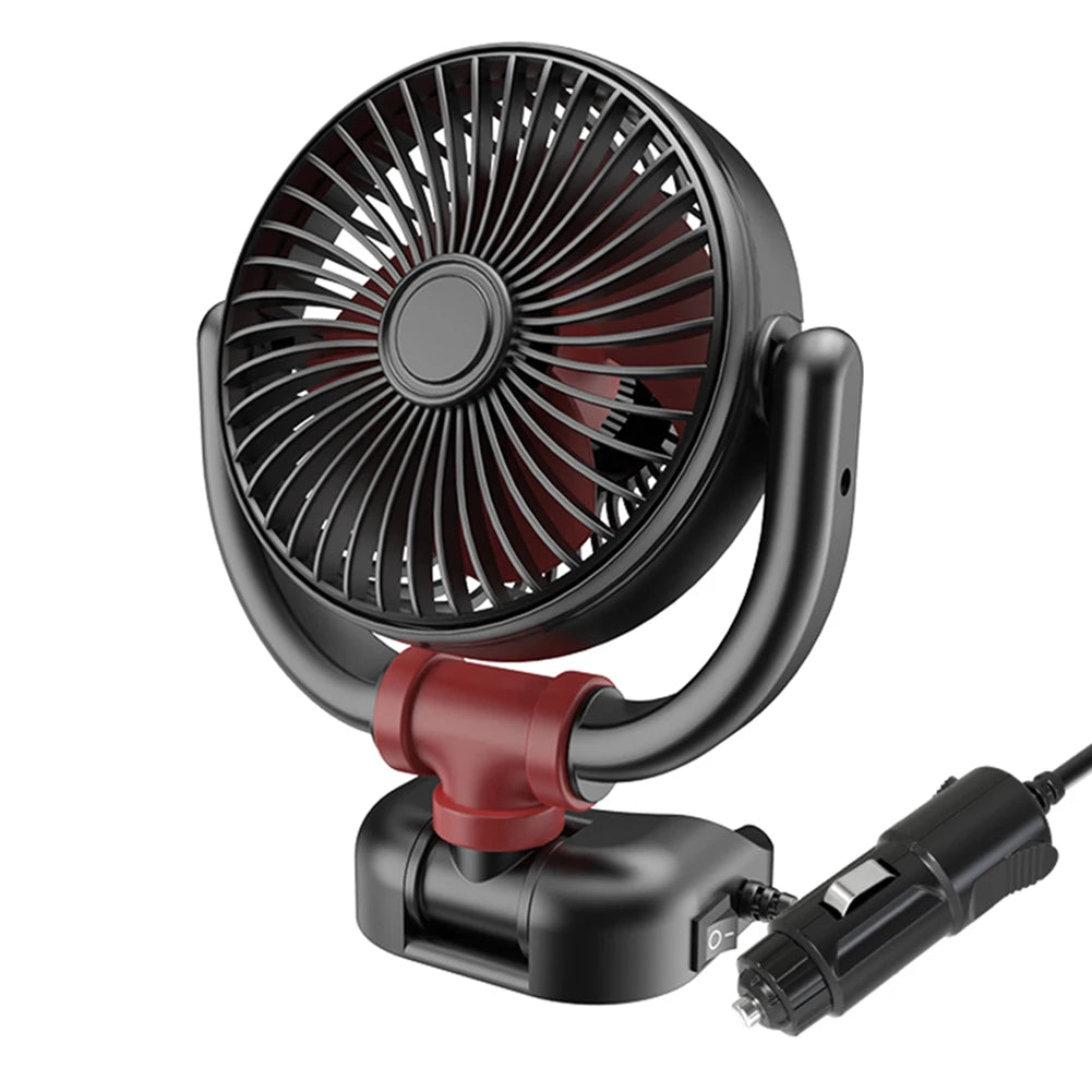 5V/12V/24V Electric Car Cooler Low Noise Auto Ventilation Fan 360 Rotation Dashboard Air Vent Cooling Fan Summer Car Accessories