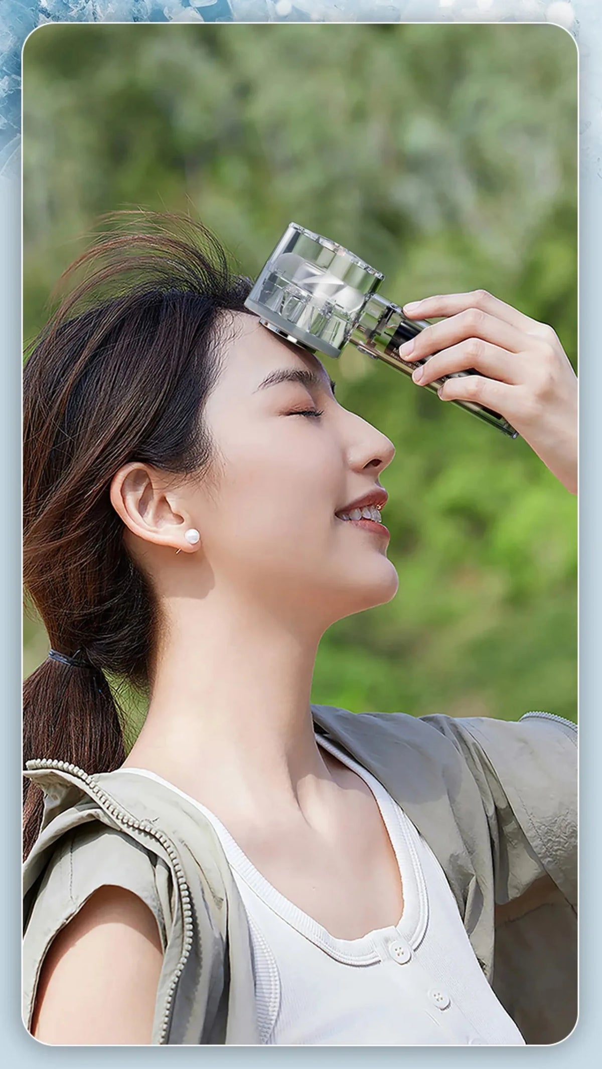 18°C Ice Cool Technology Handheld Fan Instant Cooling 2000mAh Portable Mini Fan For Outdoor Sports Work Study