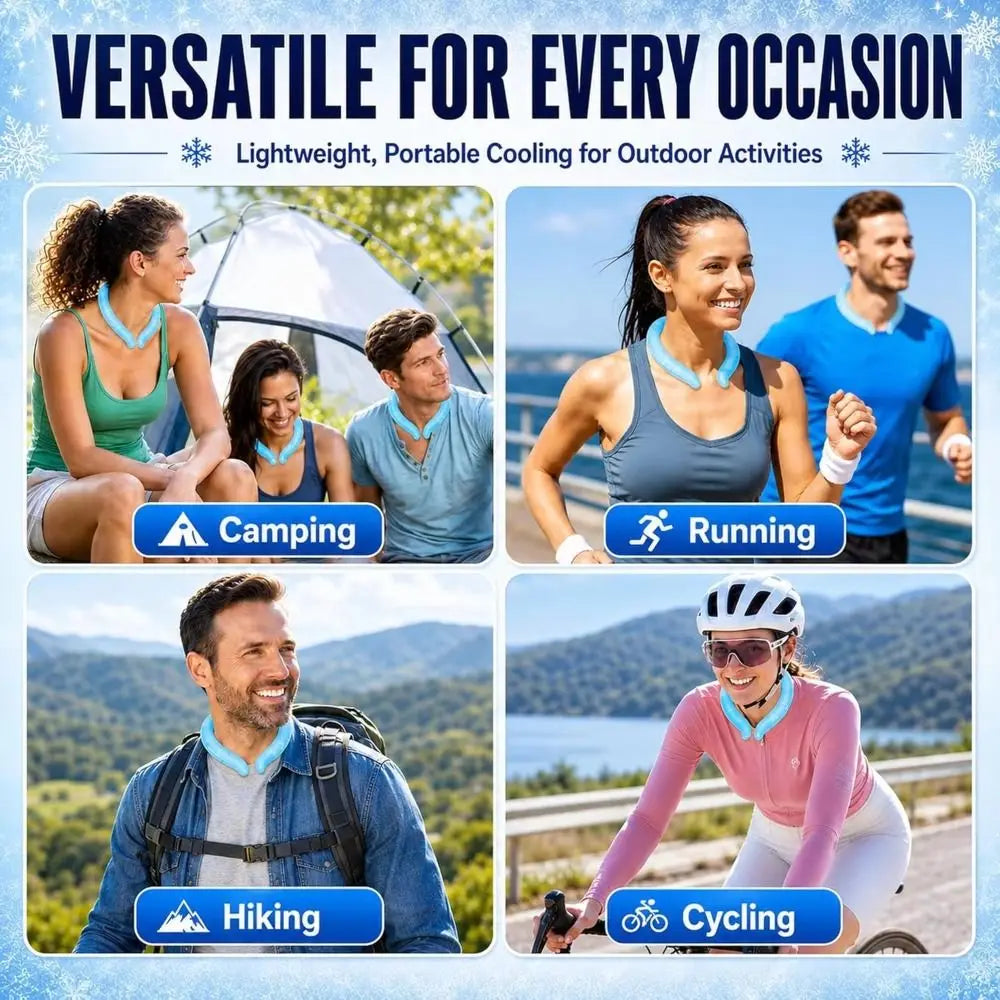 Portable Instant Cooling Cooling Collar Wearable Reusable Ice Neck Cooler Non-toxic PCM Cooling Device Outdoor